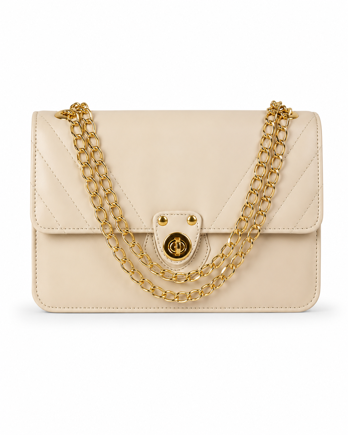 Vogue bag in beige front view